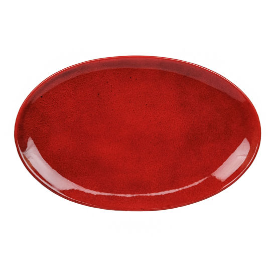 Vassoio decorativo ovale rosso Geometrico Idea Ceramica